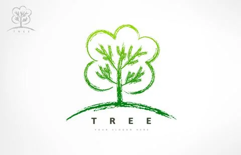 Tree logo vector. Plant Logo design vector nature illustration. Stock Illustration