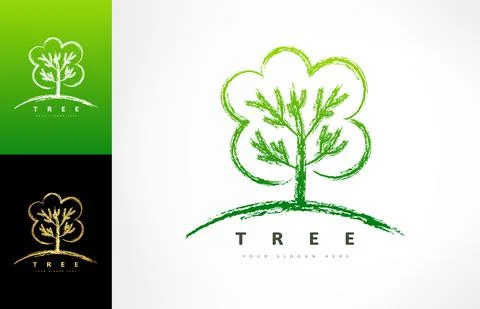Tree logo vector. Plant Logo design vector nature illustration. Stock Illustration