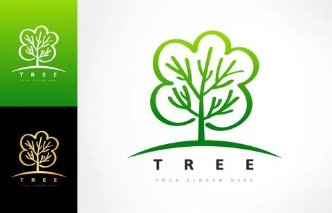 Tree logo vector. Plant Logo design vector nature illustration. Stock Illustration
