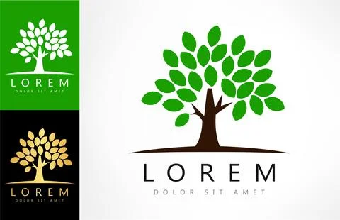Tree logo vector. Plant Logo design vector nature illustration. Stock Illustration