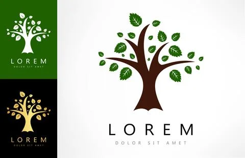 Tree logo vector. Plant Logo design vector nature illustration. Stock Illustration