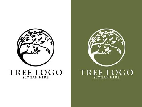 Tree Logo Vector, Tree of life logo design template isolated on white background Stock Illustration