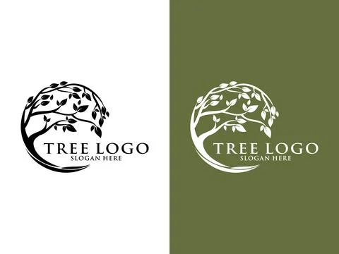 Tree Logo Vector, Tree of life logo design template isolated on white background Stock Illustration