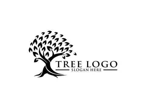 Tree Logo Vector, Tree of life logo design template isolated on white background Stock Illustration