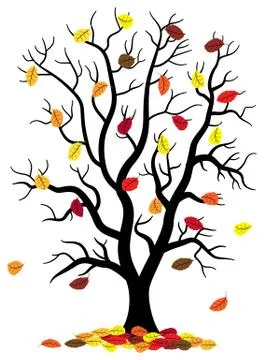 Tree loses fall foliage Illustrazione stock