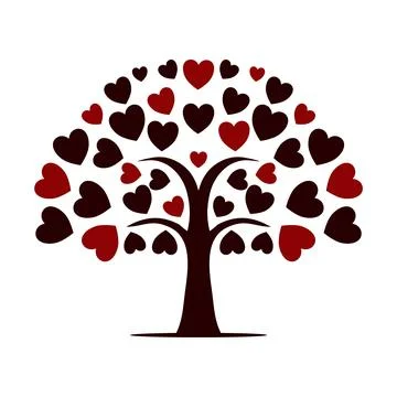 Tree of love icon vector logo template illustration design Stock Illustration