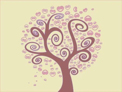 Tree of love Stock Illustration