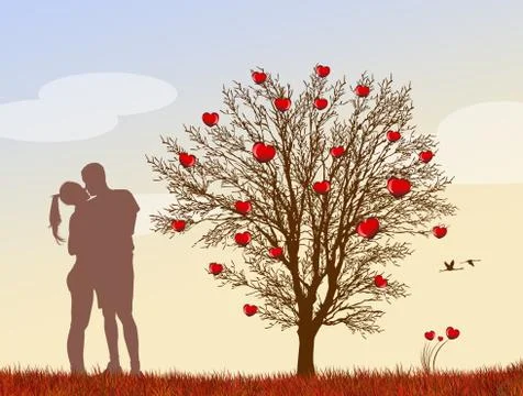 The tree of love Stock Illustration