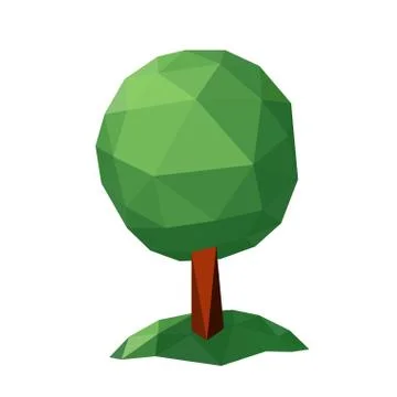 Tree low poly style. Vector design element. Stock Illustration