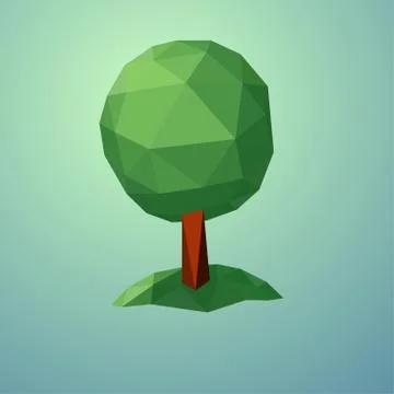 Tree low poly style. Vector design element. 스톡 일러스트