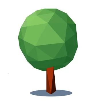 Tree low poly style. Vector design element. Stock Illustration