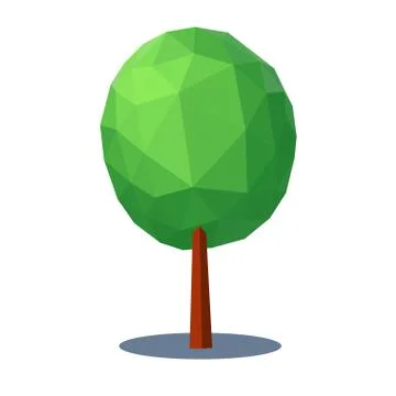 Tree low poly style. Vector design element. Stock Illustration
