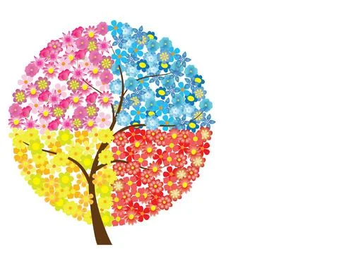 Tree made of flowers illustration Stock Illustration