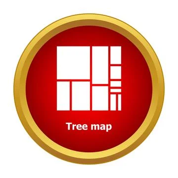 Tree map data visualization analyzing hierarchical structure icon Stock Illustration