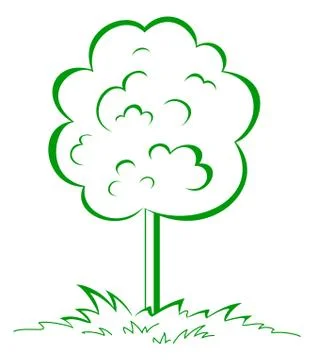 Tree on a meadow Stock Illustration