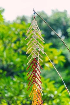 Tree mentioned (Vietnamese name is Cay Neu) - symbol of ethnic minority spiri Stock Photos