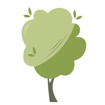 Tree minimalistic flat icon. Beautiful and simple shapes of flat vector fores Stock Illustration