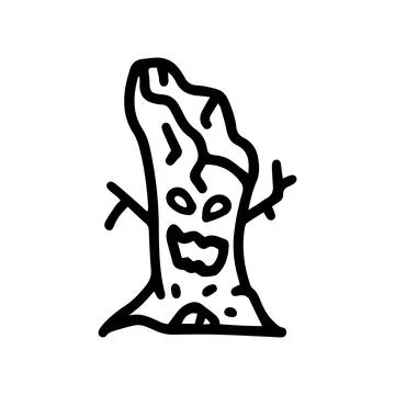 Tree monster line vector doodle simple icon Illustrazione stock