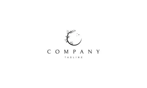 Tree Moon flower leaf vector logo design Stock Illustration