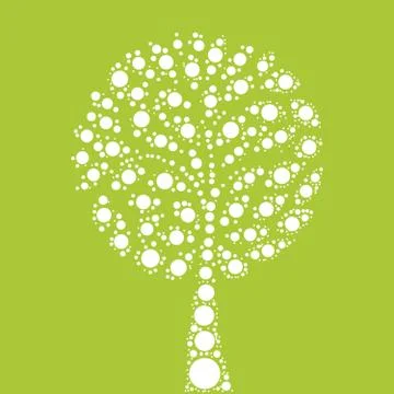 Tree mosaic of dots Stock Illustration