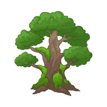 Tree moss illustration Illustrazione stock