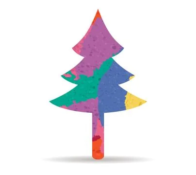 Tree nature drawn painted icon vector イラスト素材