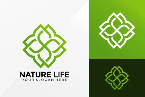 Tree Nature Life Logo Vector Design. Brand Identity emblem, designs concept,  Ilustração Stock