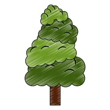 Tree nature symbol scribble Ilustración de archivo