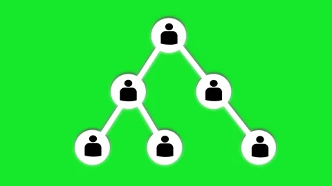 Tree Network Topology with User Icons Digital Communication Visualization Stock Footage 311772996