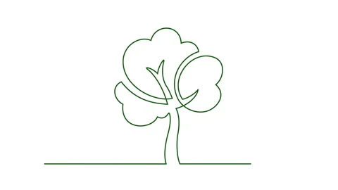 Tree new one line Stock Footage 89162283