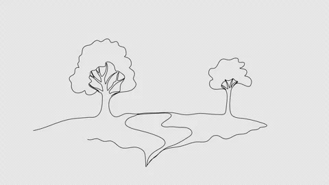 Tree. One line drawing animation with alpha channel. Stock Footage 277507565