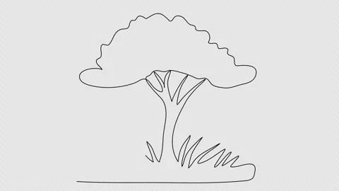 Tree. One line drawing animation with alpha channel. Stock Footage 277508679