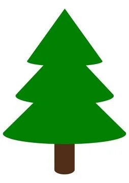 Tree or Christmas Tree or Christmas Logo or Greeting Card Flat Stock Illustration