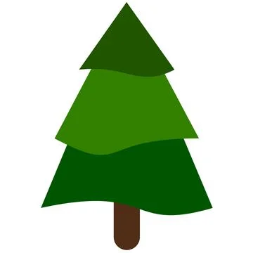 Tree or Christmas Tree or Christmas Logo or Greeting Card Flat Stock Illustration