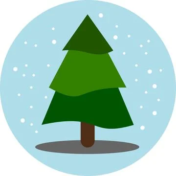 Tree or Christmas Tree or Christmas Logo or Greeting Card Flat Stock Illustration