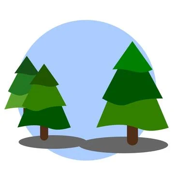 Tree or Christmas Tree or Christmas Logo or Greeting Card Flat Stock Illustration