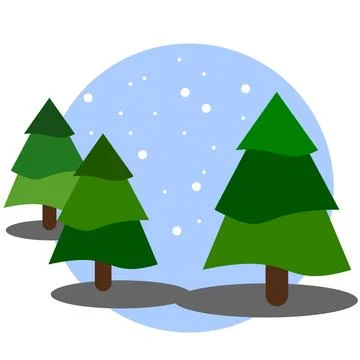 Tree or Christmas Tree or Christmas Logo or Greeting Card Flat Stock Illustration