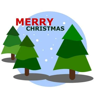 Tree or Christmas Tree or Christmas Logo or Greeting Card Flat Stock Illustration