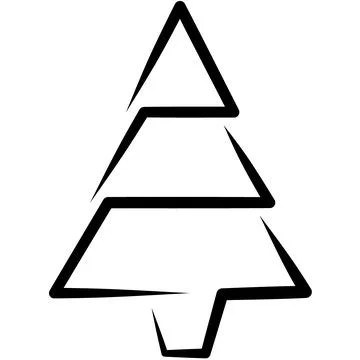 Tree or Christmas Tree or Christmas Logo or Greeting Card Flat Stock Illustration