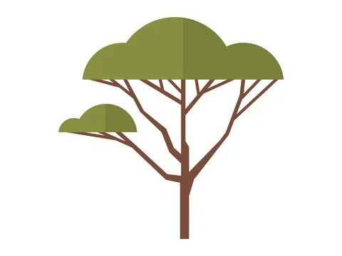 Tree. The organic shape tree branch reflects its natural growth pattern Stock Illustration