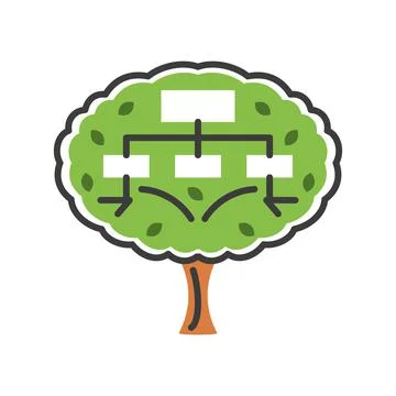 Tree with organization chart Stock Illustration