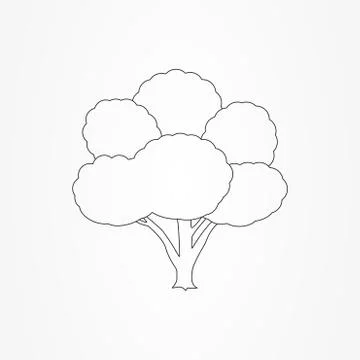 Tree outline  icon. Vector illustration. Stock Illustration