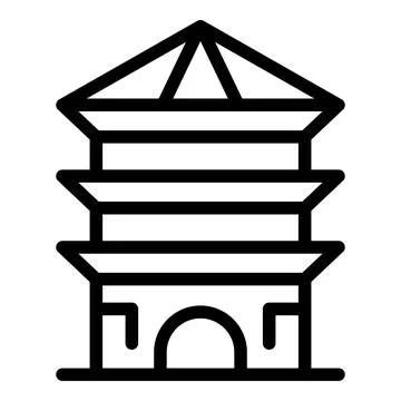 Tree pagoda icon outline vector. Chinese building Ilustración de archivo