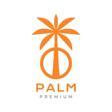 Tree palm circle geometric simple modern logo design vector icon illustrati.. Stock Illustration