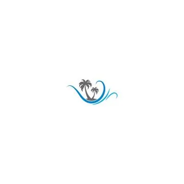 Tree palm wave logo icon Stock-Illustration