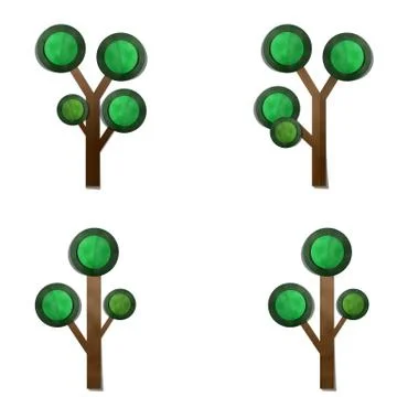 Tree, paper art Stock Illustration