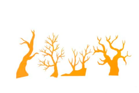 Tree paper cut isolated on white background Stock Illustration