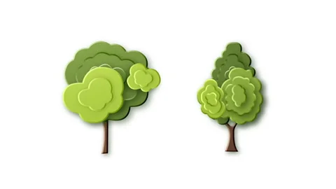 Tree paper cut nature forest with origami paper cut abstract white background Video stock 130944464