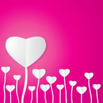 Tree of paper heart Stock Illustration