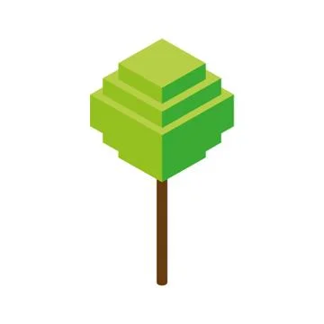 Tree park Isometric style icon Illustrazione stock